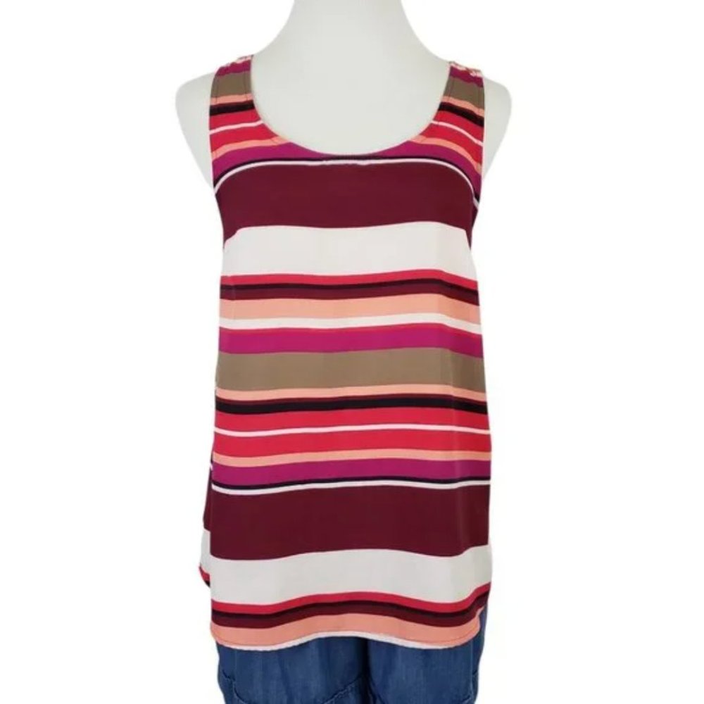 Mossimo Multicolor Stripe Racerback Tank Top szL